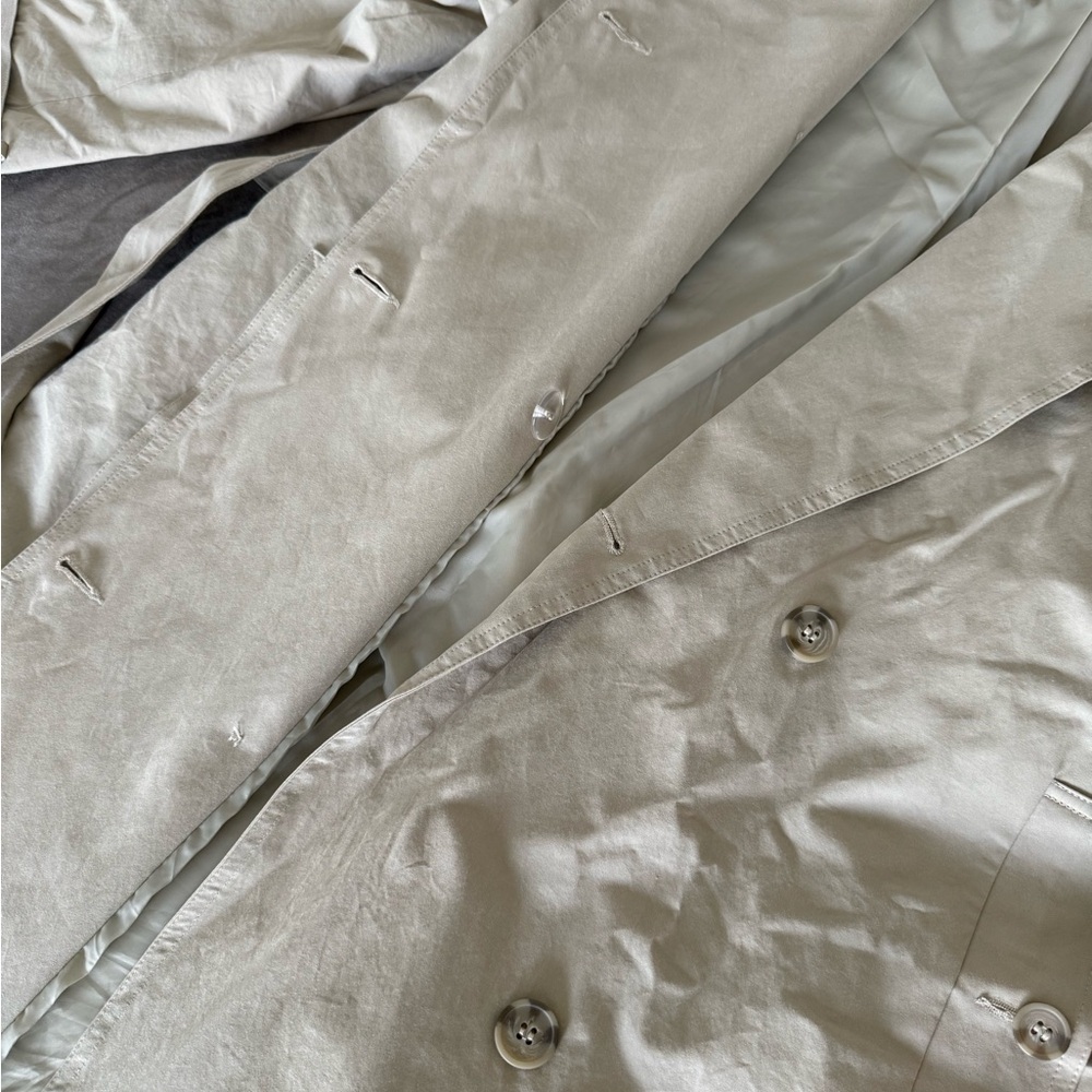 Topshop Longline Trench Coat In Stone View 5